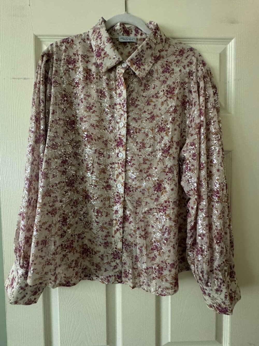 Printed Collared Neck Long Sleeve Shirt XL